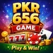 PKR 656 Game banner with red background, bold title, free download, latest version, top trending in Pakistan, and digital gaming elements.