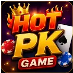 HOT PK Game mobile app interface showing simple gameplay dashboard with multiple game options and colorful menu screen.