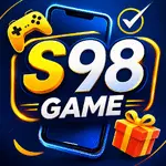 S98 Game banner featuring latest version download, real entertainment, top trending gaming app in Pakistan with modern red gaming theme.